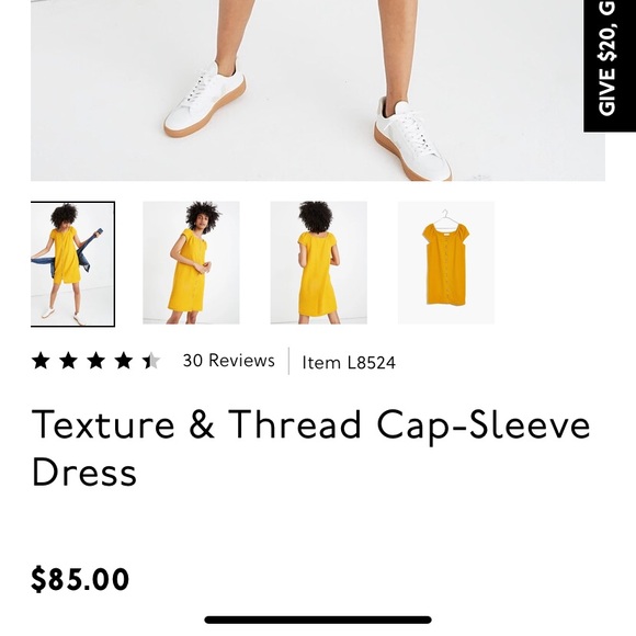 Madewell texture and thread cap sleeve dress 💛 - Picture 2 of 7
